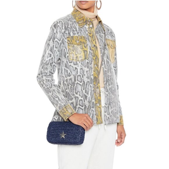 NEW STELLA MCCARTNEY Star Faux Raffia Chain Shoulder Bag - Picture 3 of 16